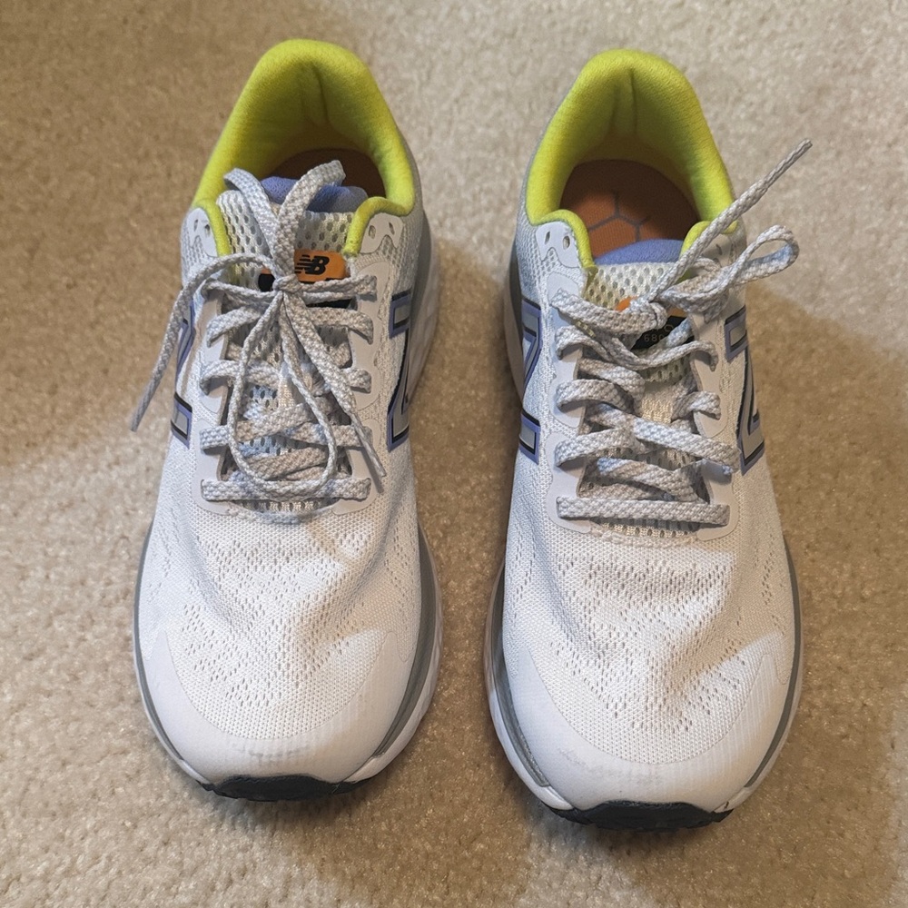 New Balance White Gray Neon Yellow Women's Sneakers